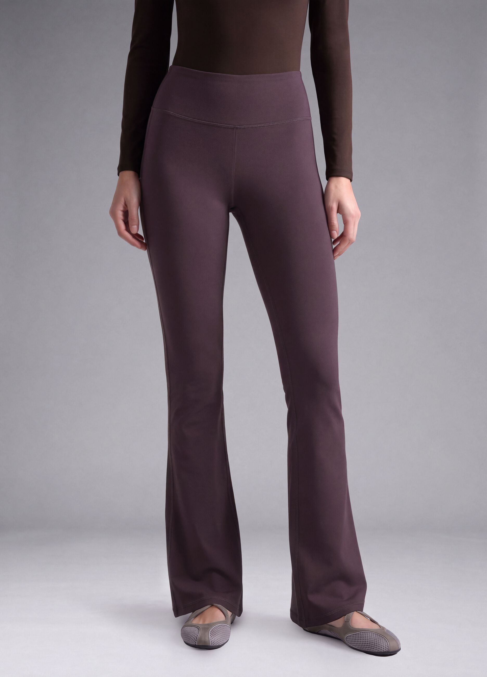 Purple flared leggings in breathable stretch fabric ALTAVIA STUDIO