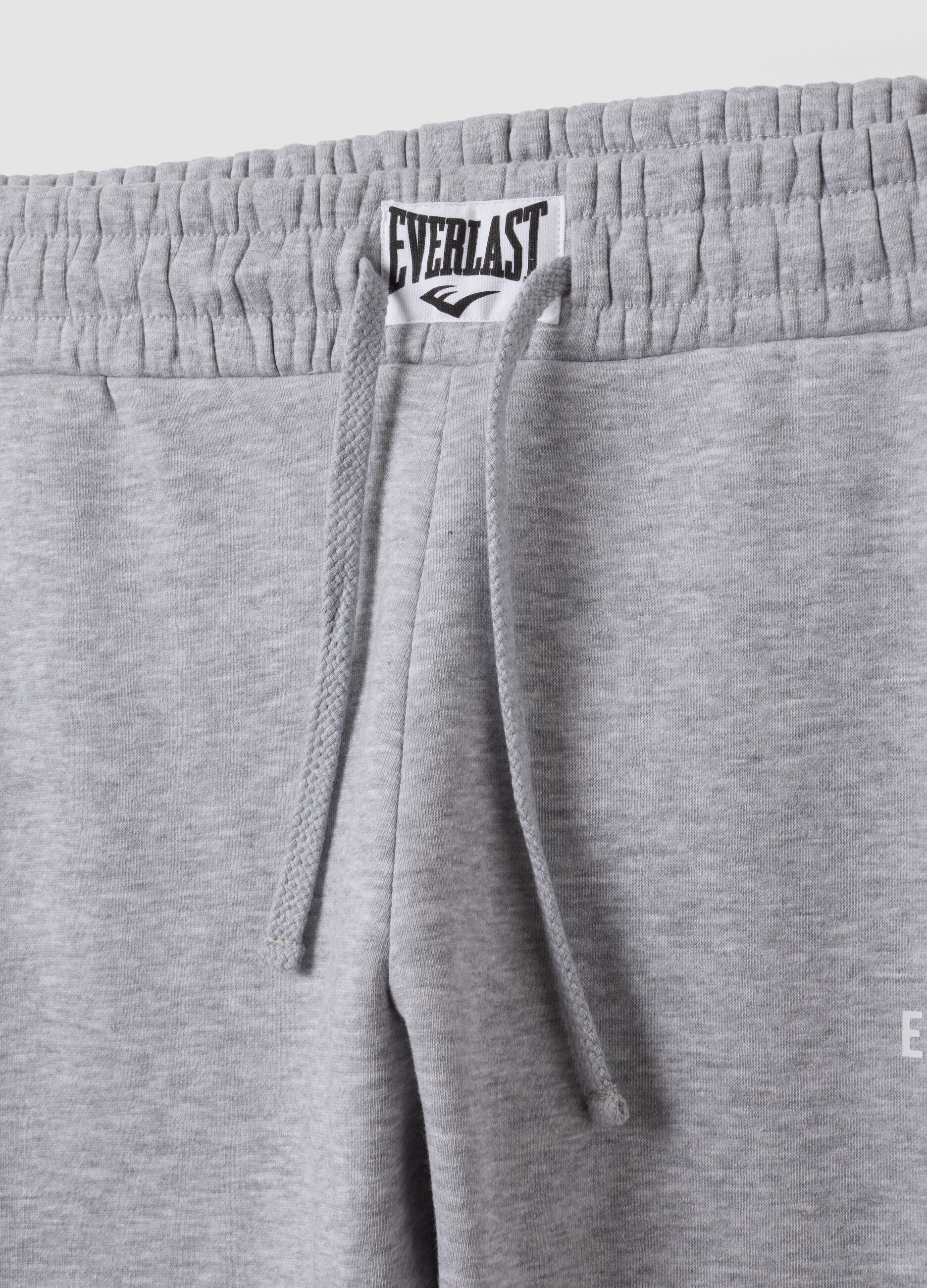 Grey cotton-blend joggers with logo