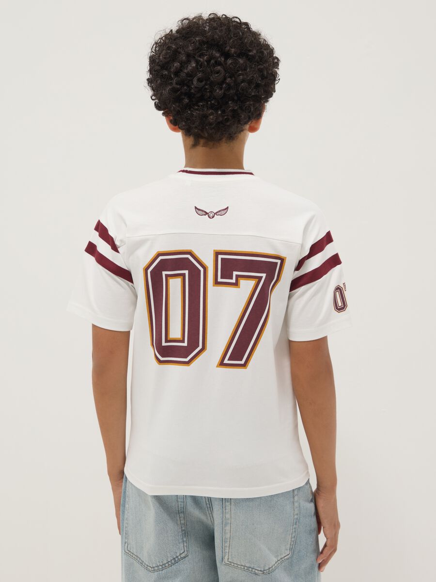 T-shirt bianca in puro cotone con stampa Harry Potter relaxed fit_1