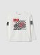 White stretch cotton T-shirt with Ducati print for boys_0