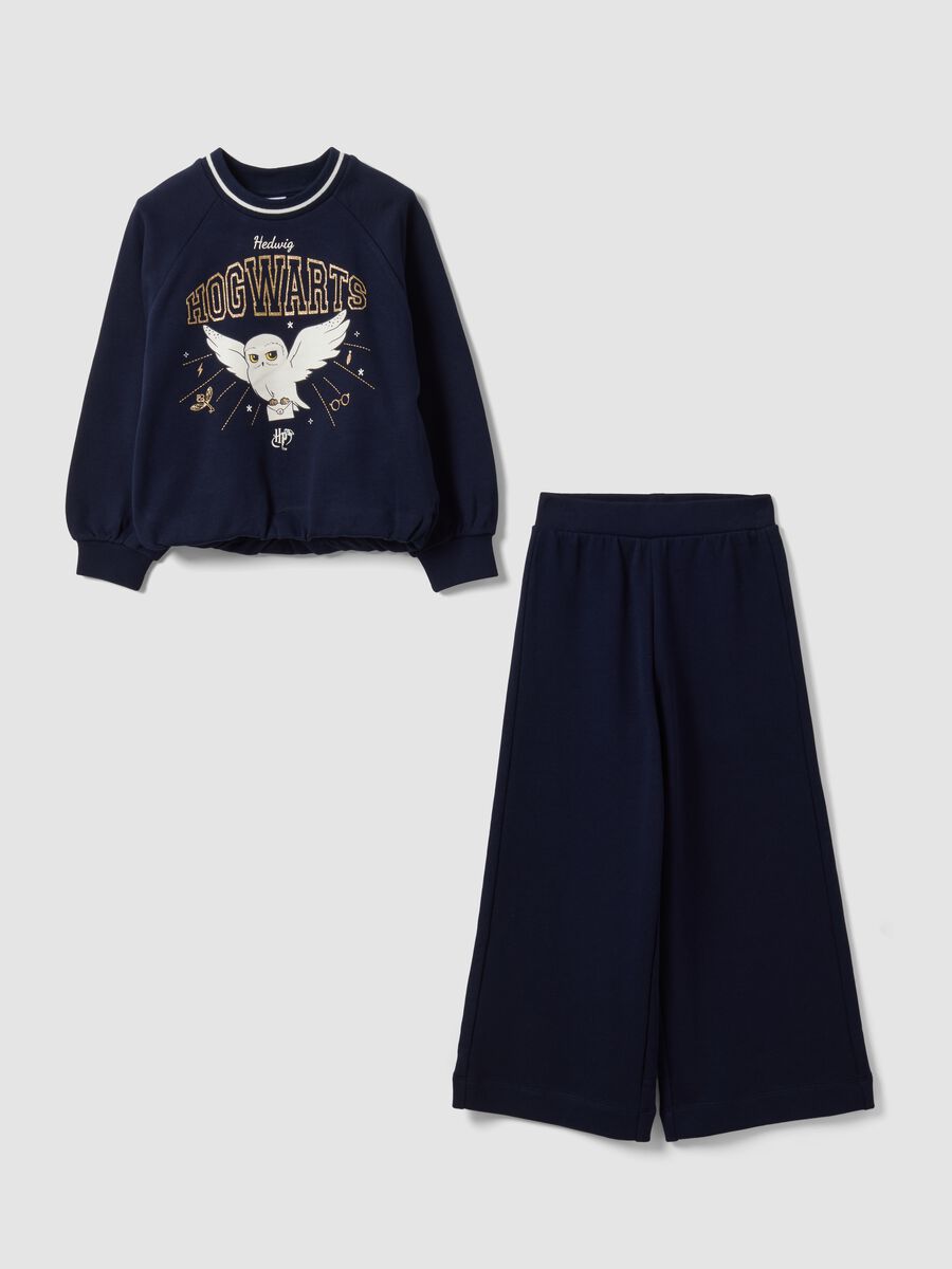 Girls&rsquo; blue pure cotton Harry Potter printed tracksuit_0