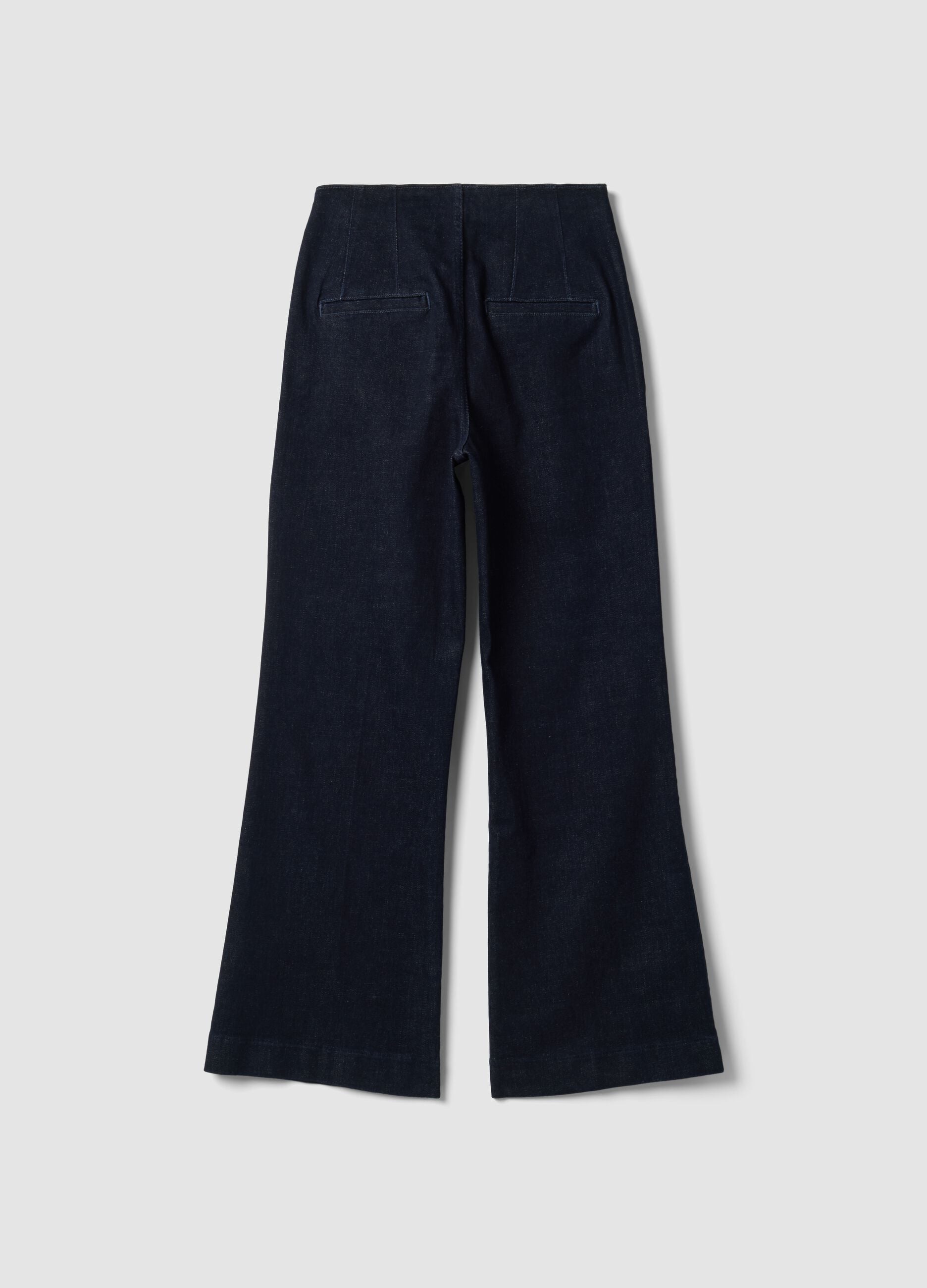 Blue stretch-cotton straight-fit jeans