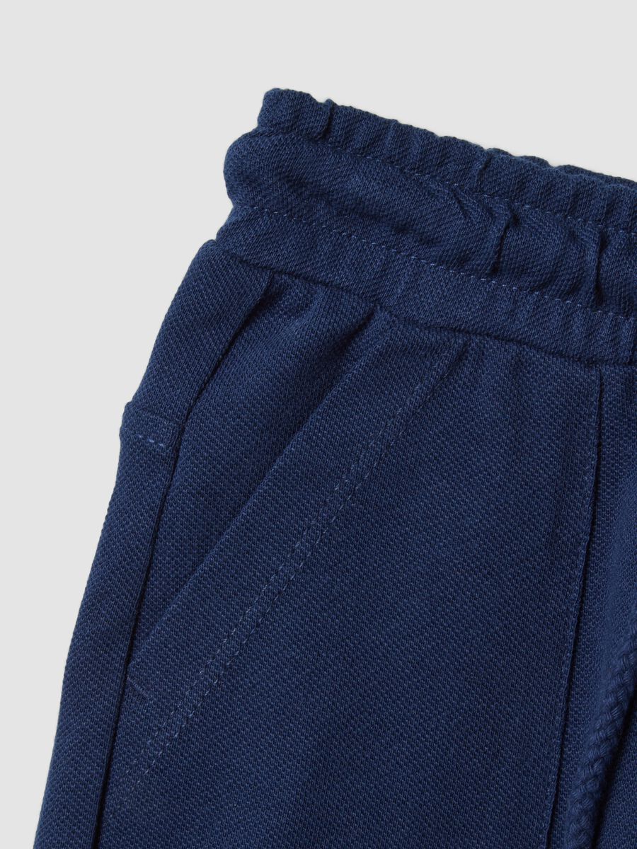 Shorts blu in cotone organico_2