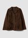 Brown genuine leather jacket with fringes_5