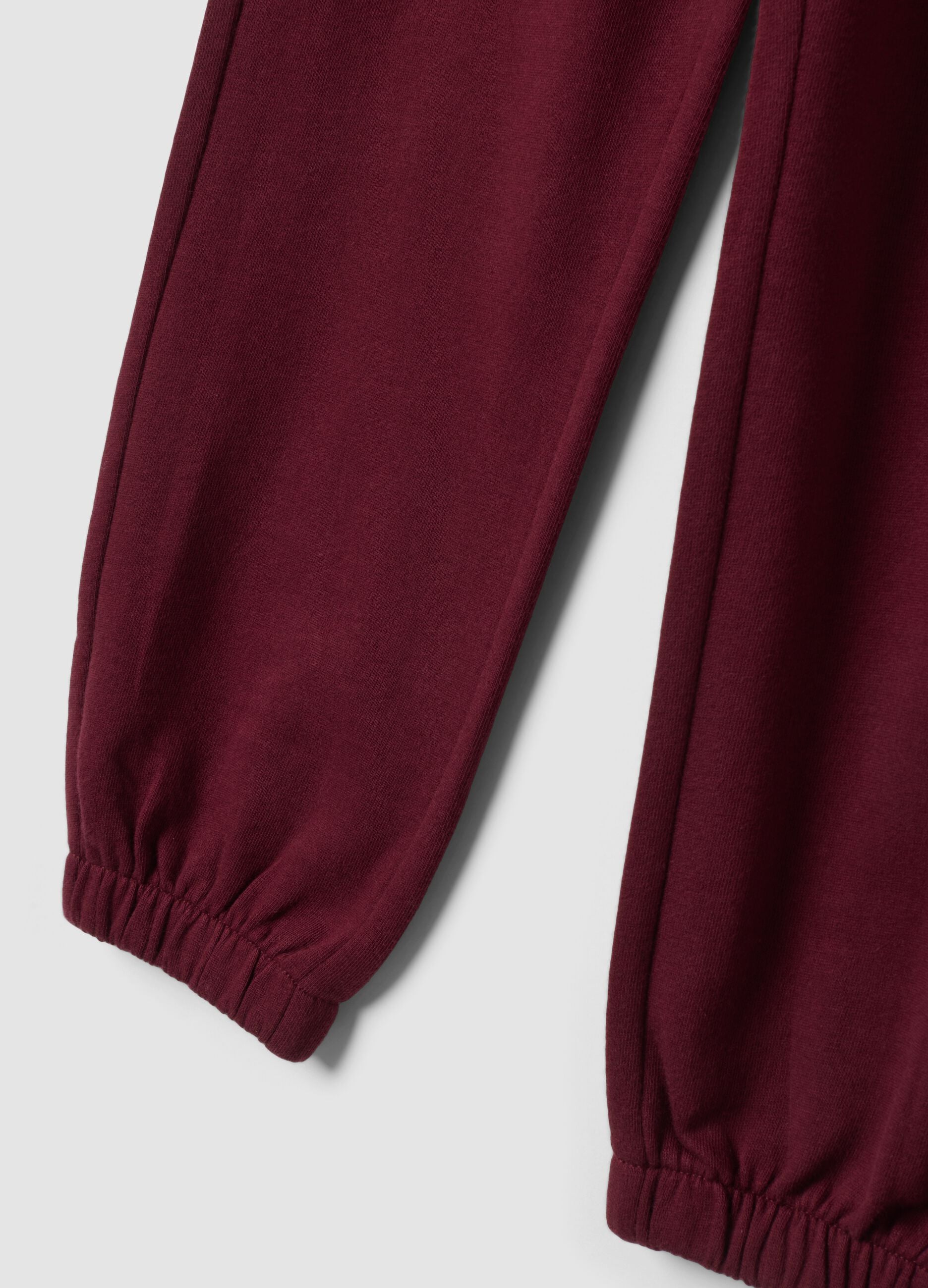 Purple cotton and viscose blend jogger trousers