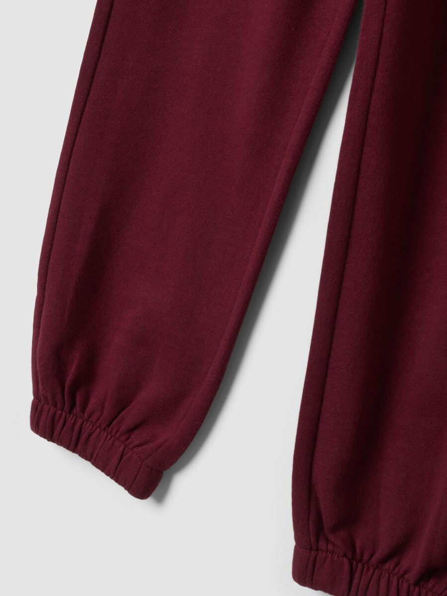 Purple cotton and viscose blend jogger trousers_2