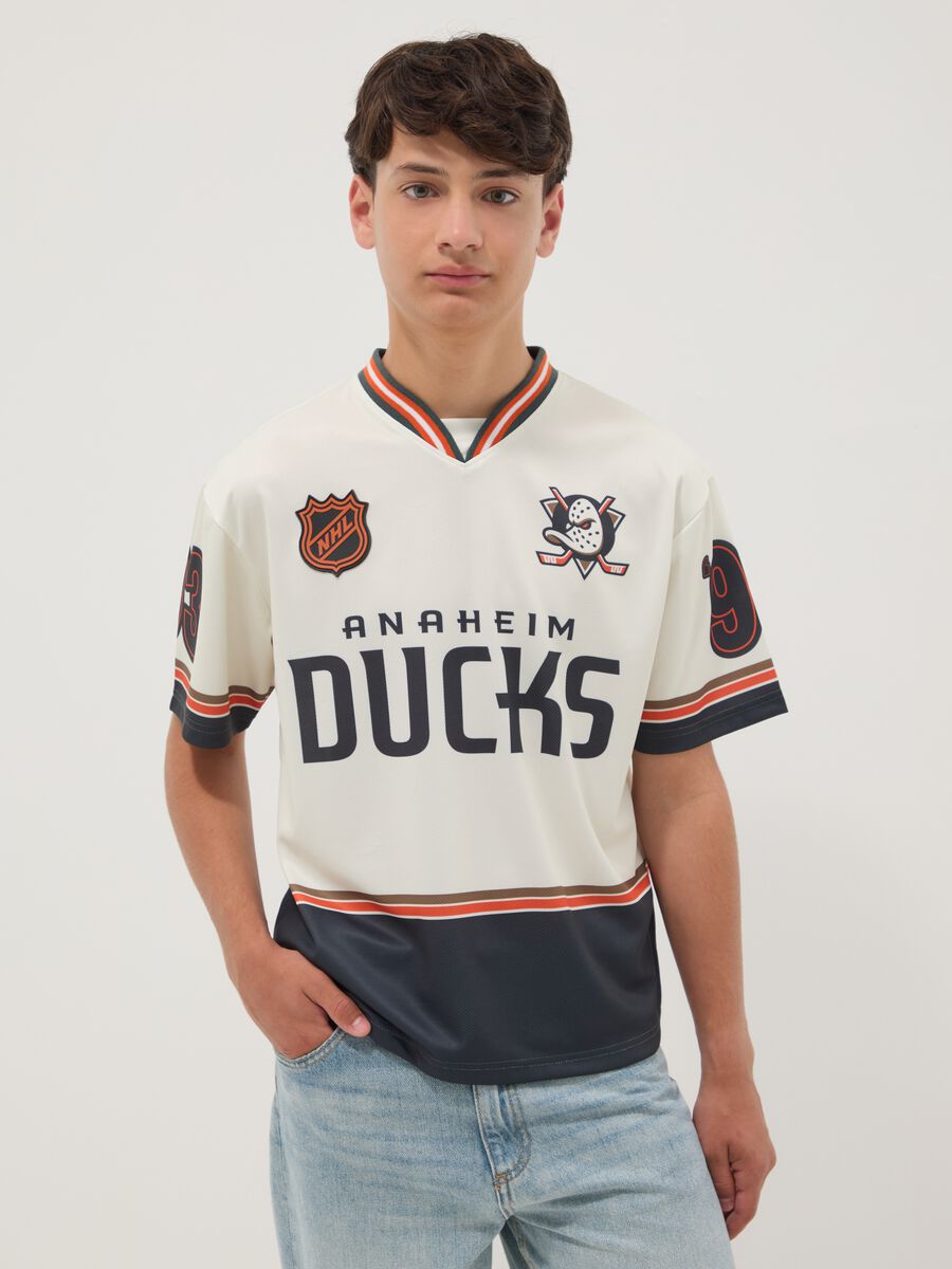 T-shirt bianca a maniche corte con scollo rotondo per ragazzo relaxed fit_0