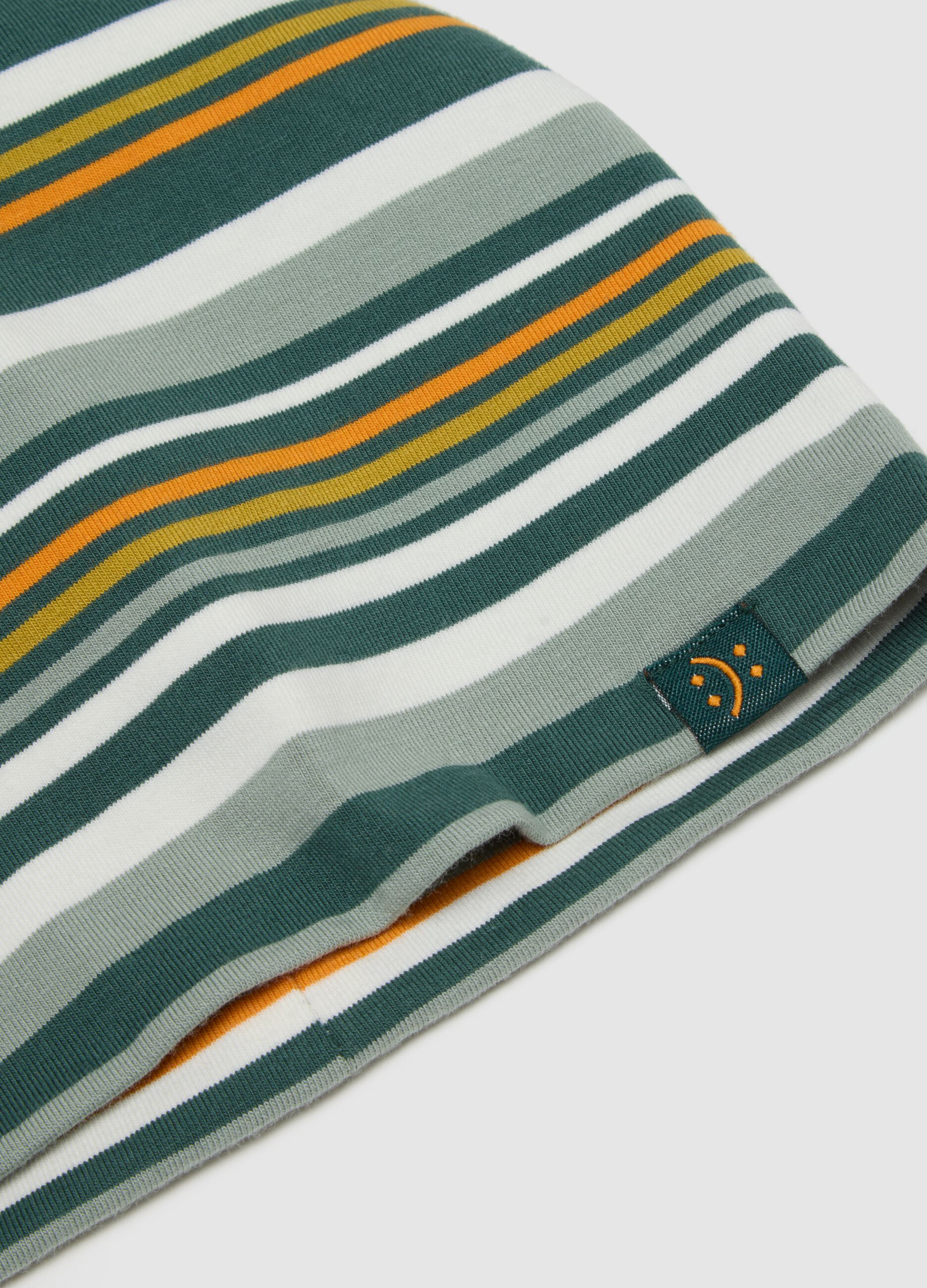 Striped multicolour stretch cotton hat for children