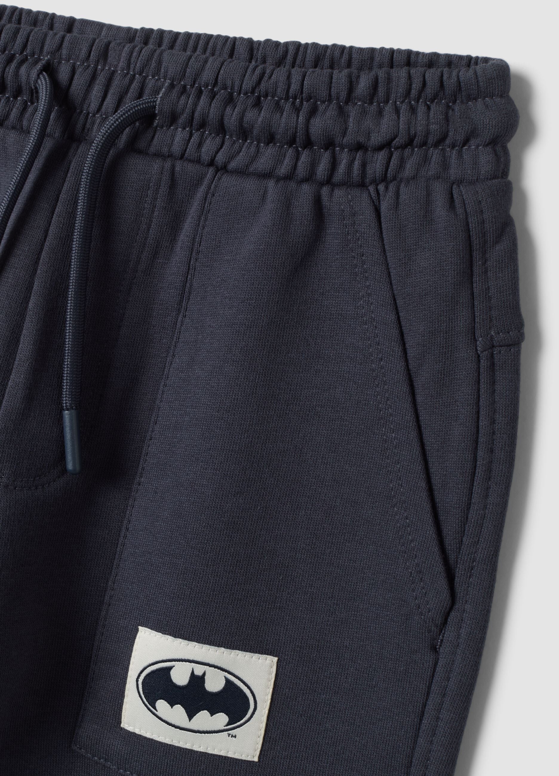 Grey pure cotton jogger trousers with Batman print