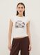 White fitted stretch-cotton T-shirt with print_2
