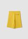 Yellow cotton-blend shorts_4
