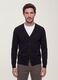 Black viscose-blend V-neck cardigan, regular fit_1