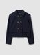 Blue double-breasted stretch viscose blazer with gold-tone buttons_4