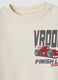 White 100% cotton crew-neck sweatshirt with racing print, oversized fit_3