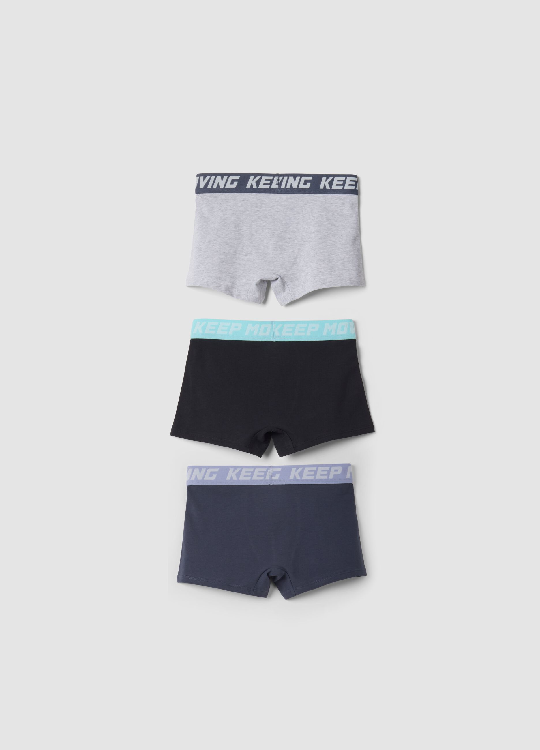 3-pack of multicolour midi boxer shorts in stretch organic cotton