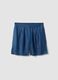 Blue pure lyocell shorts with elasticated waist, relaxed fit_4