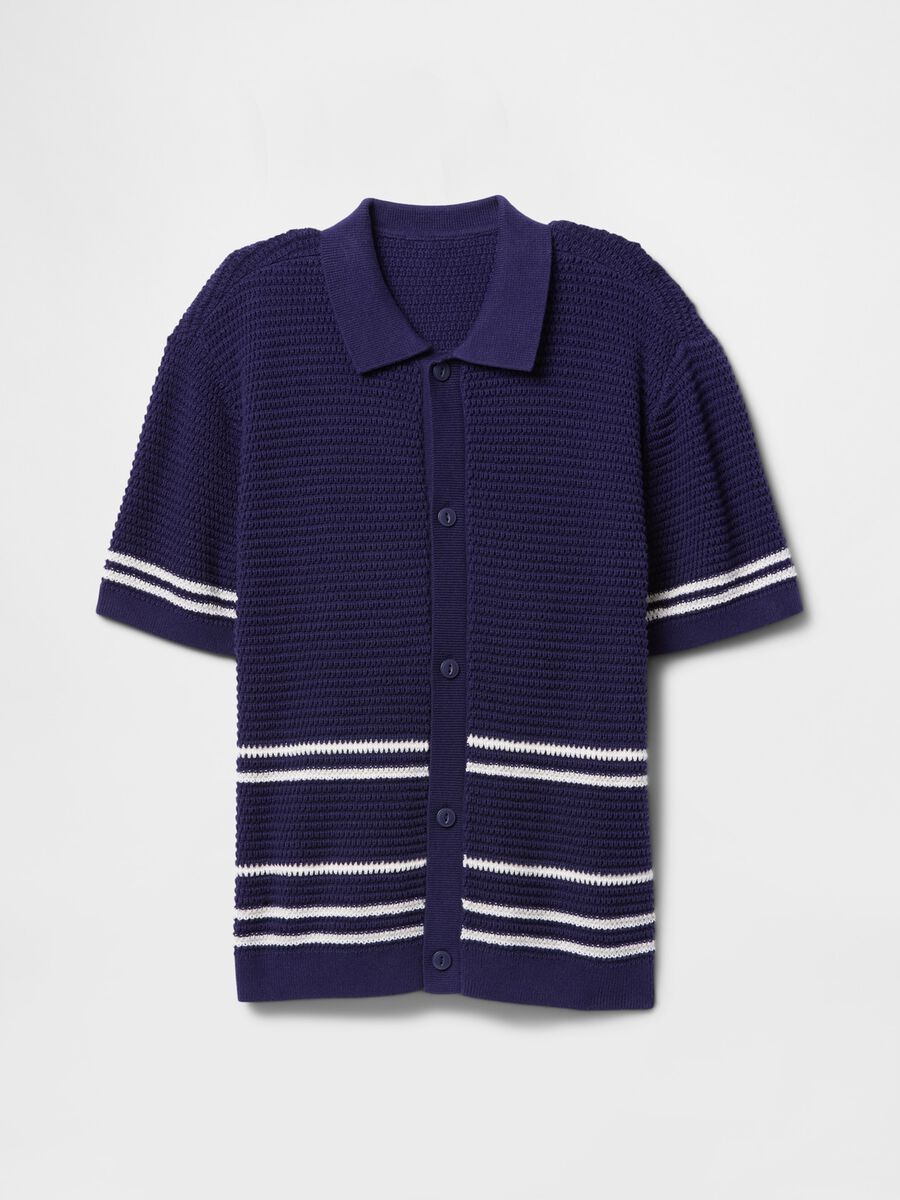 Polo in puro cotone con lavorazione crochet_3
