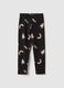 Girls' Black Stretch Cotton Skinny Fit Leggings with Prints_0