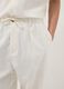 White linen-cotton blend trousers with elasticated waistband_3