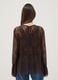 Brown stretch lace blouse with regular fit_3