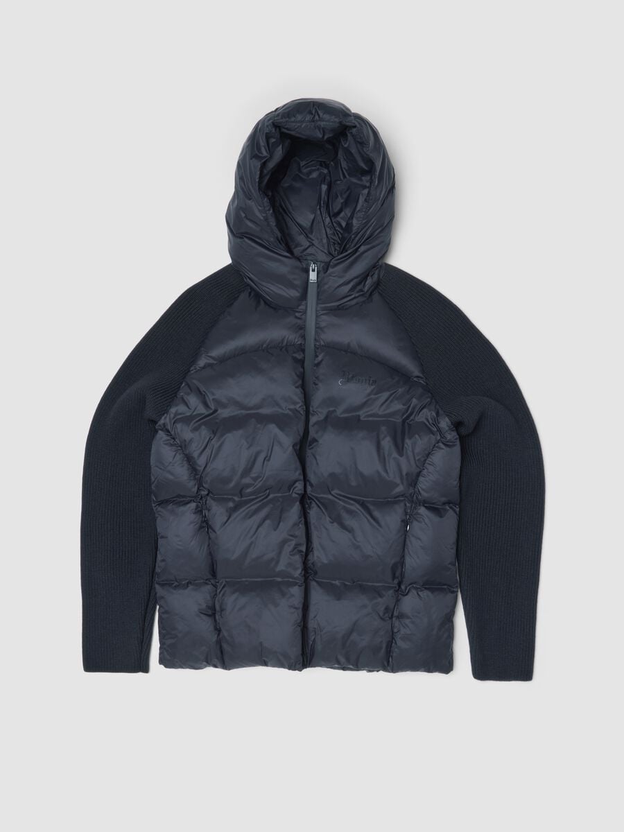 Black Padded Knit Jacket_0