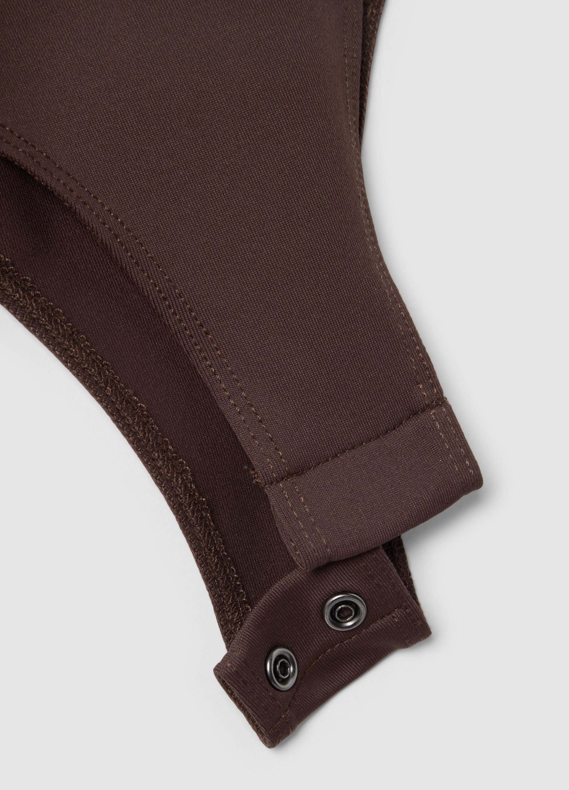 Brown fitted bodysuit with square neckline