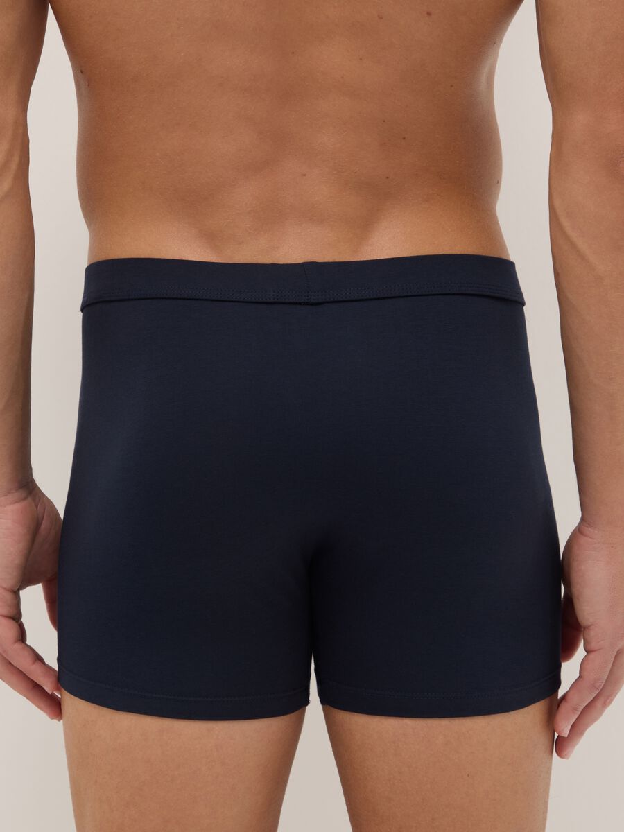 Blue midi boxer briefs 2-pack in stretch Supima cotton, regular fit_2