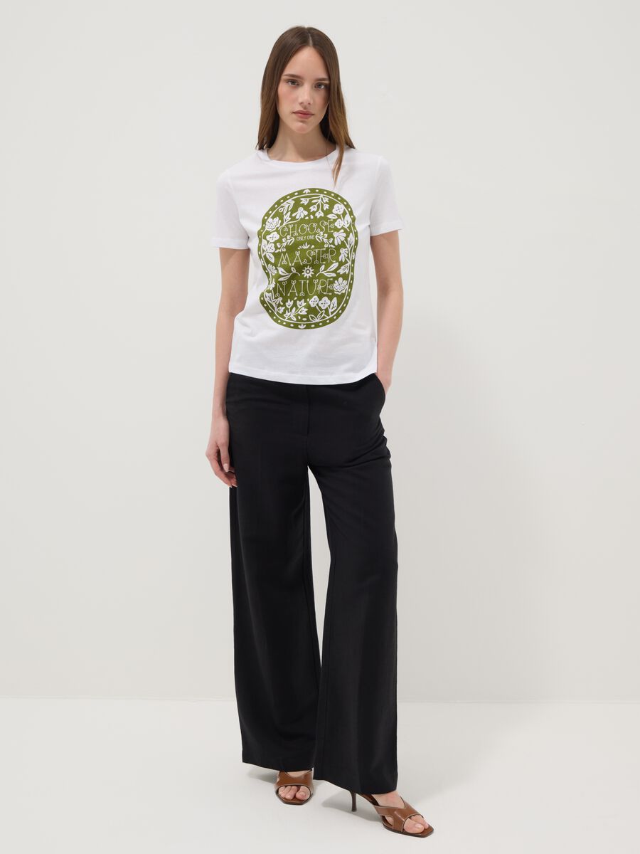 Regular fit white pure cotton T-shirt with print_1