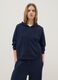 Regular fit blue modal blend hoodie with full zip_0