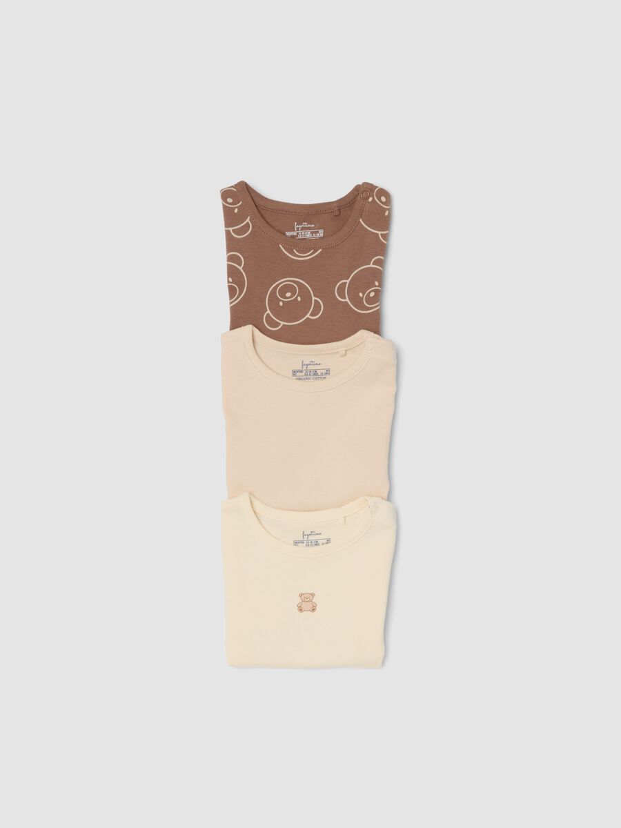 Tripack di body multicolor in cotone organico a maniche corte_2