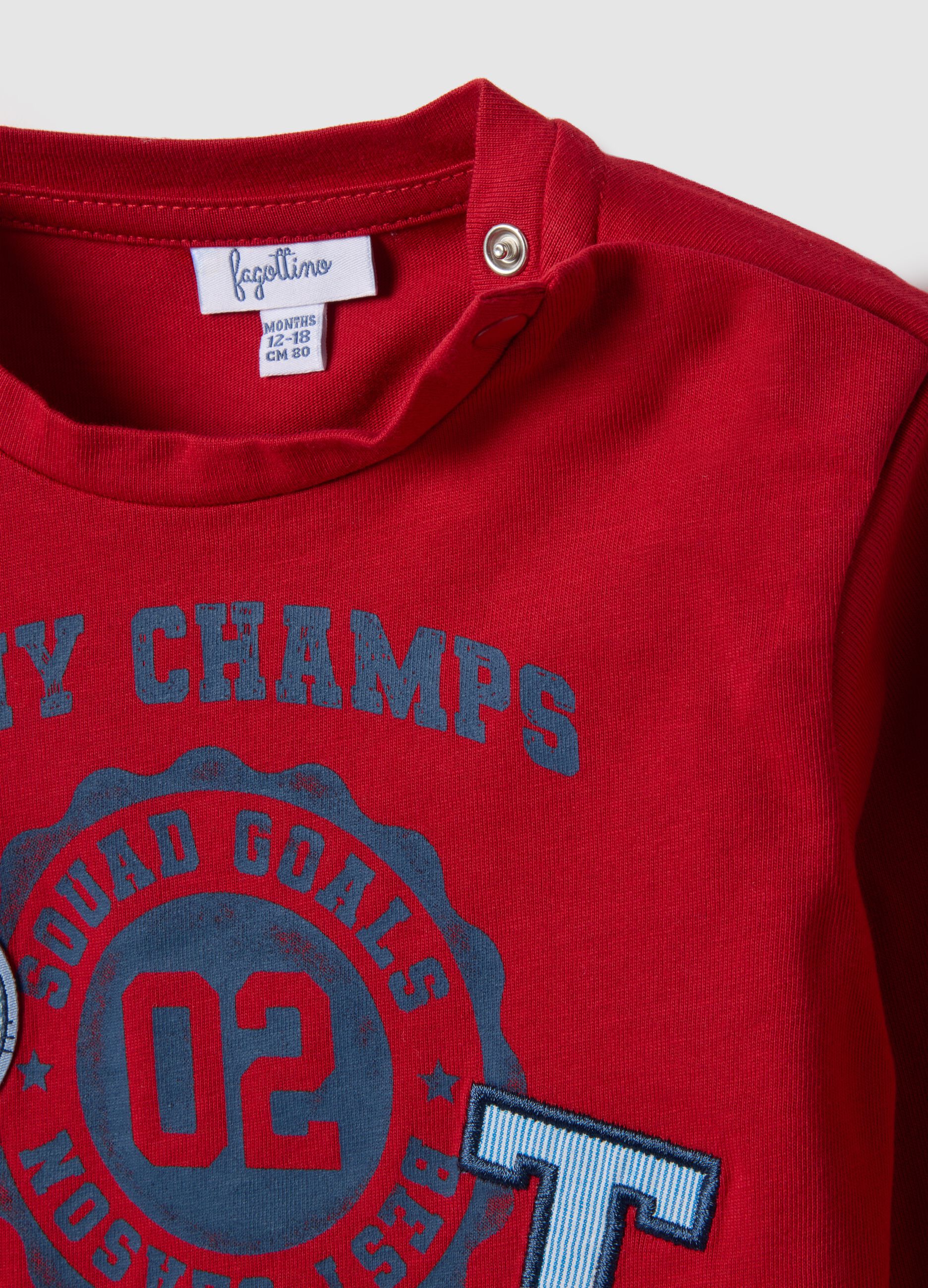 Red pure cotton regular fit t-shirt for boys