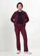 Red flared leggings in stretch cotton_0