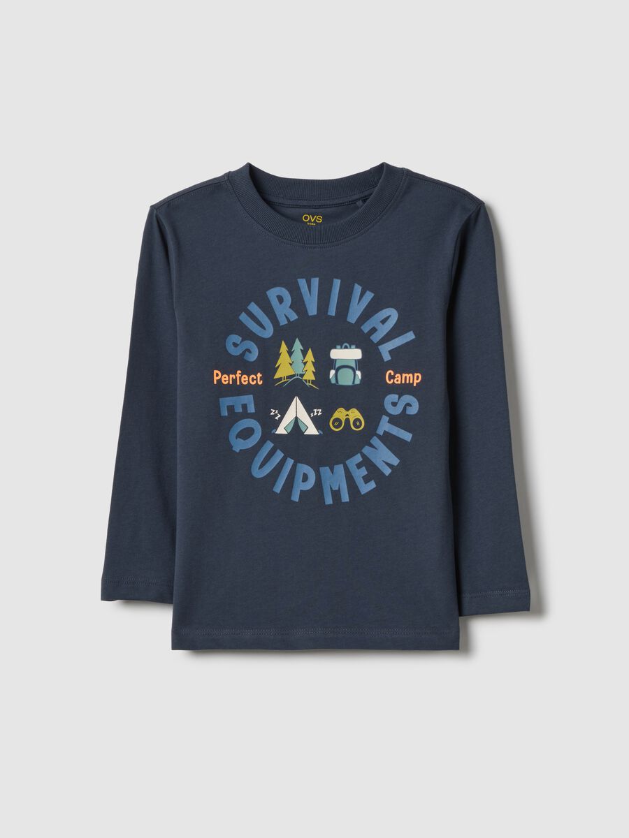 Children's blue pure cotton t-shirt regular fit with print_0