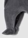 Grey footed baby sleepsuit in organic cotton blend with Mickey print_2