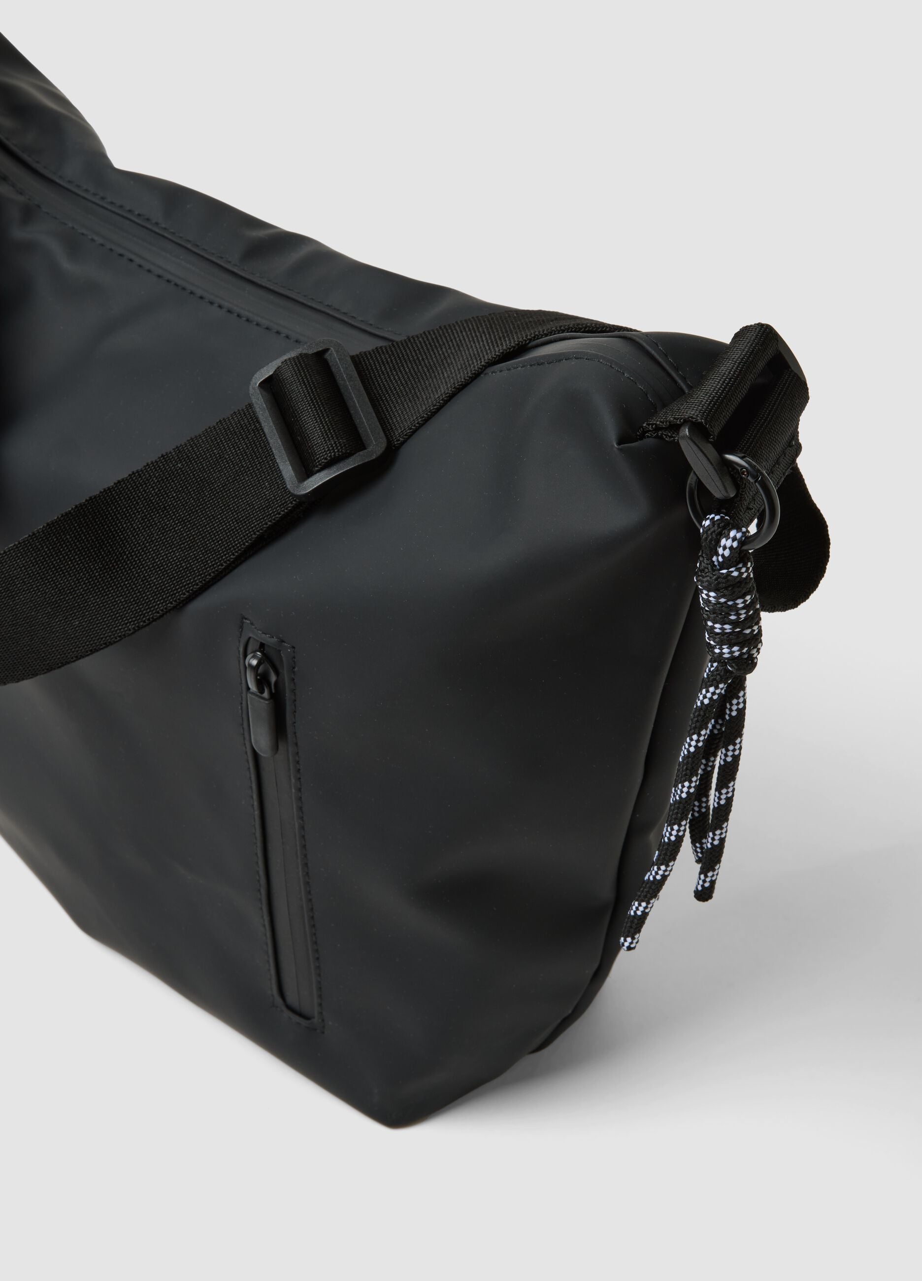 Black shoulder bag with adjustable strap