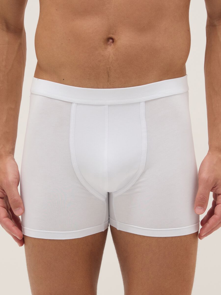 2-pack white midi boxer briefs in stretch Supima cotton, regular fit_1