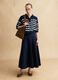 Multi-coloured striped pure cotton sweater, regular fit, deep V_2