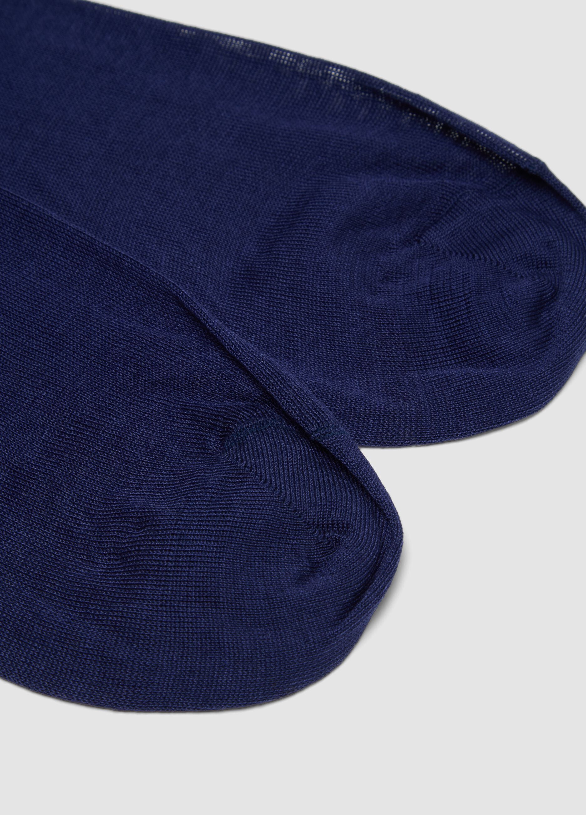 Navy long socks in pure cotton