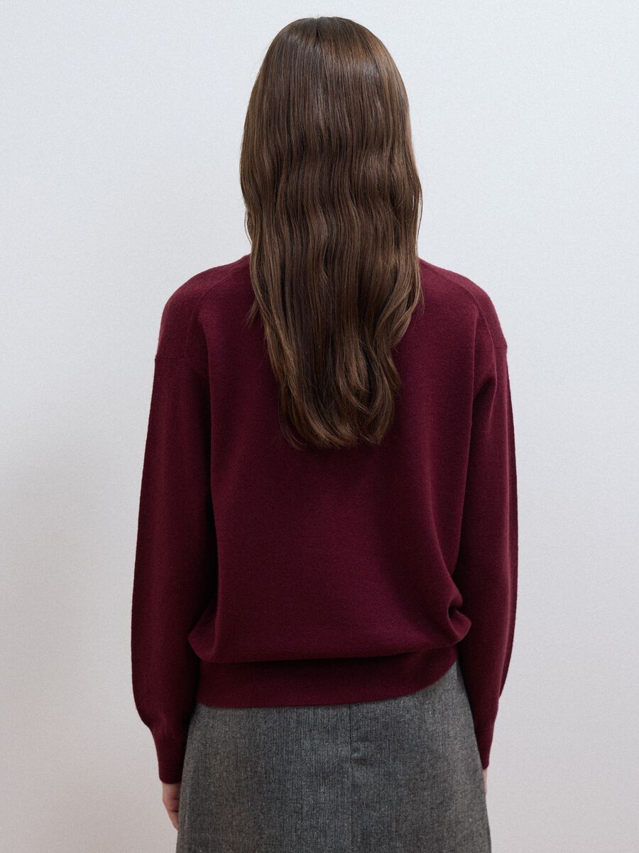 Purple pure wool crew-neck jumper in an oversized fit_3