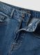Wide leg stretch cotton blue jeans_5