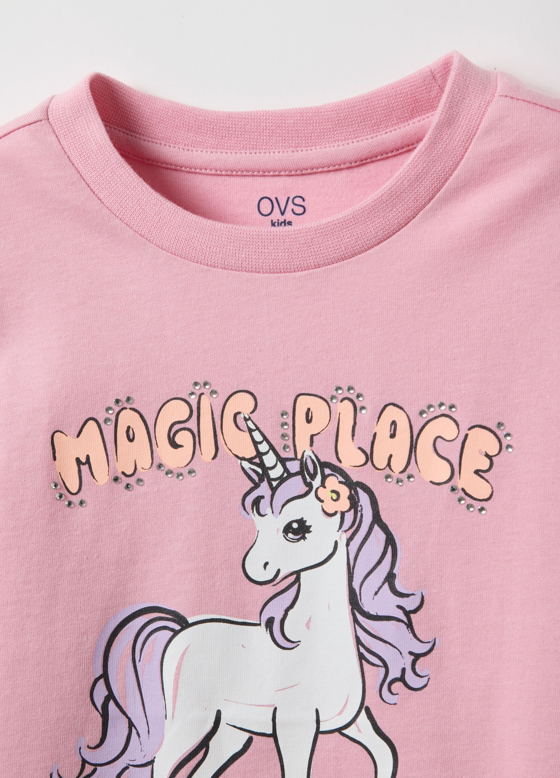 Girl's pink pure cotton top regular fit with print