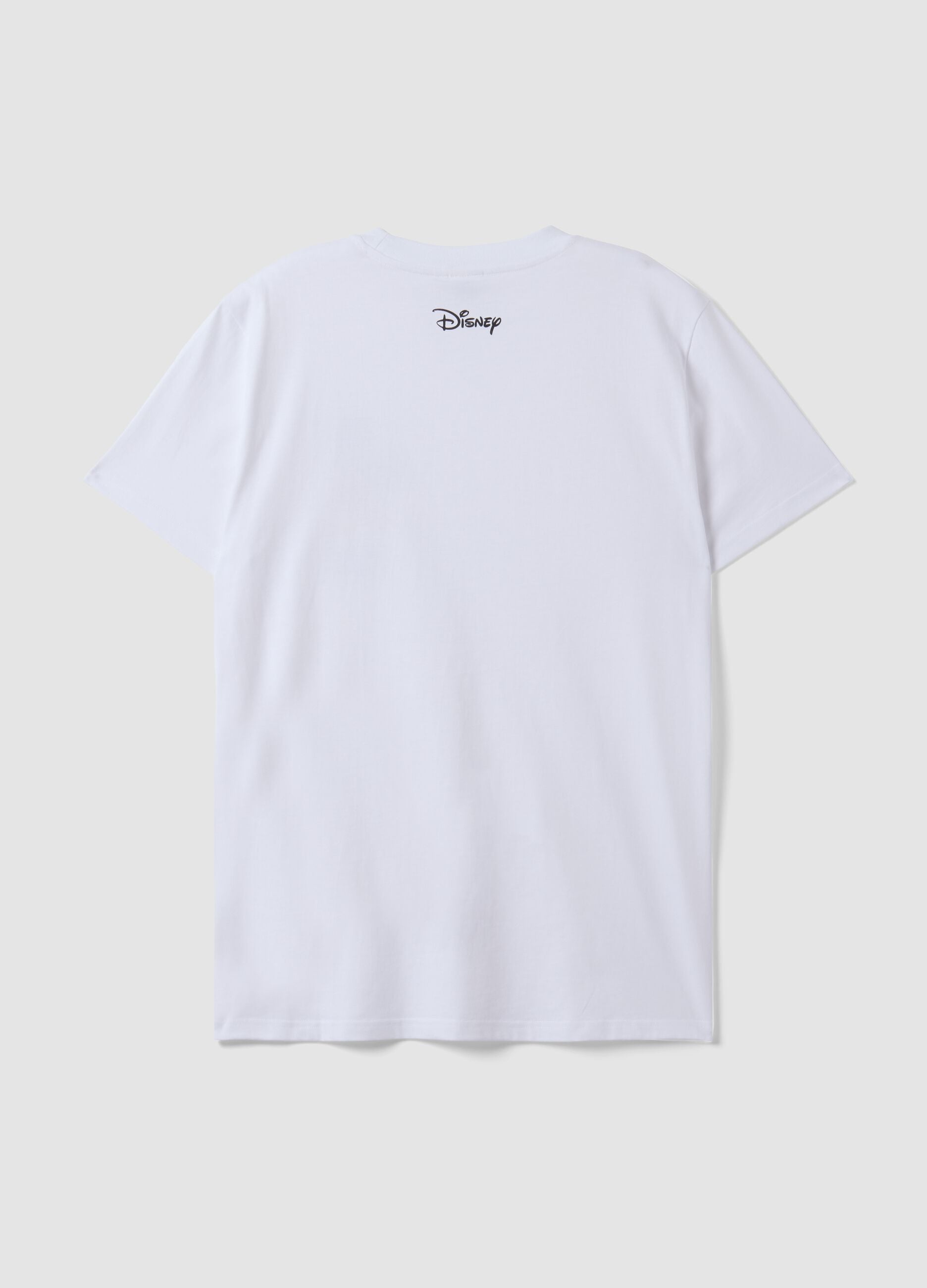 White pure cotton T-shirt with Disney print