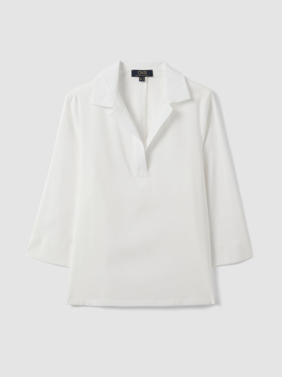White viscose-blend shirt with classic collar_4
