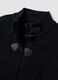 Cardigan nero in misto viscosa con alamari regular fit_1