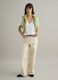 White pure cotton T-shirt regular fit deep V_1