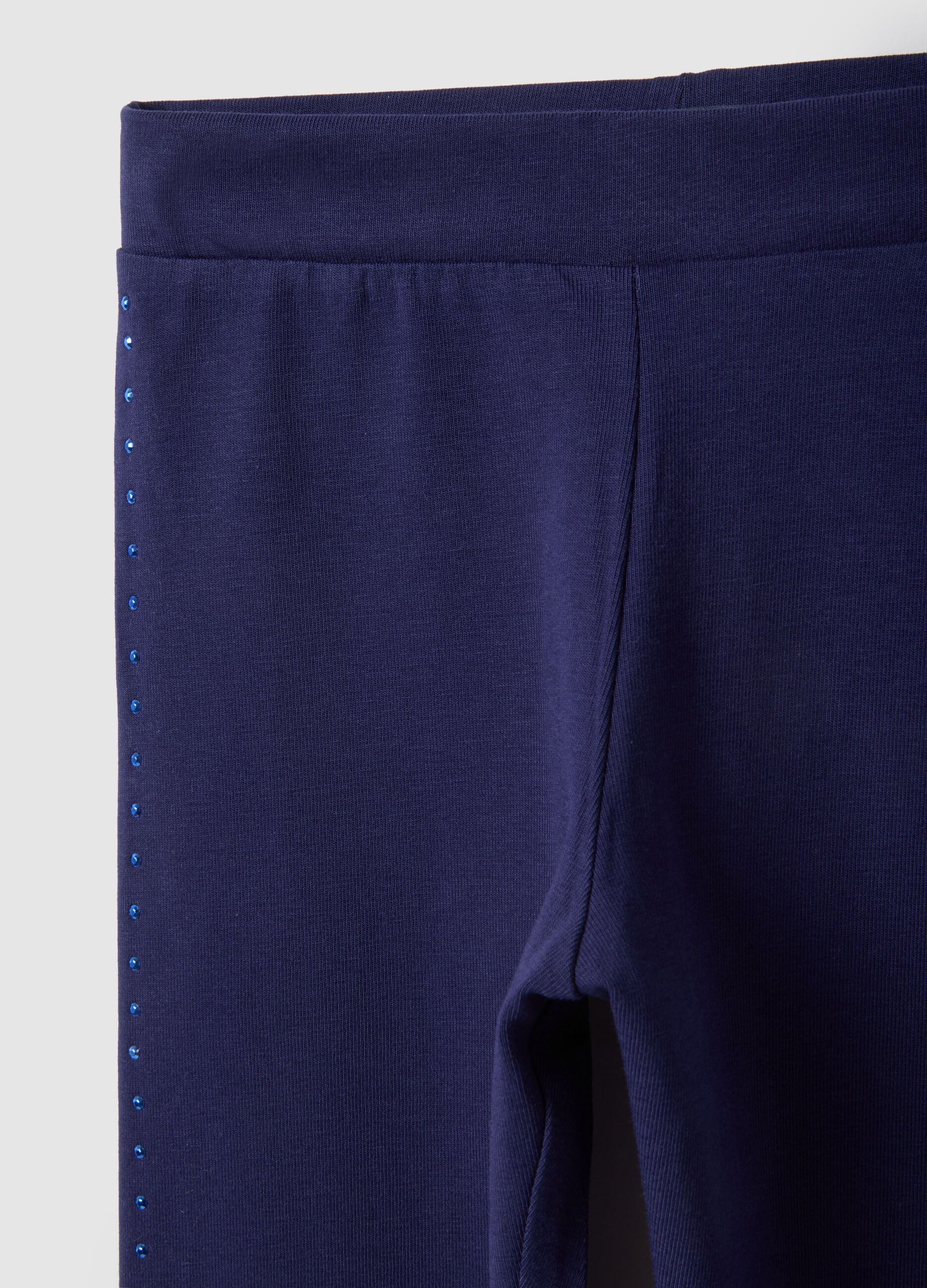Skinny purple cotton leggings for girls