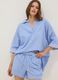 Blue striped pure cotton kaftan_0