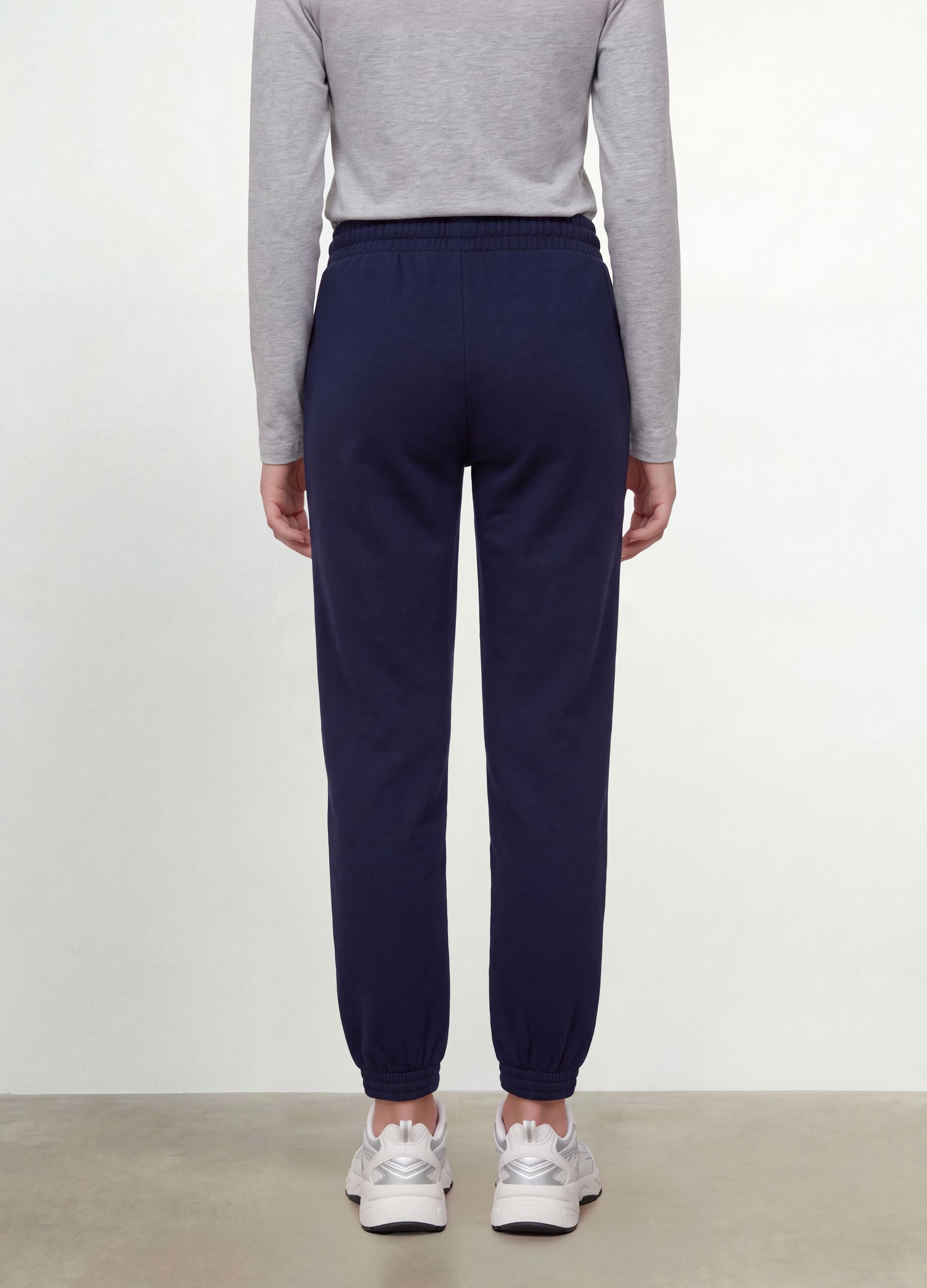 Blue organic cotton joggers, regular fit, for girls