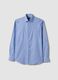Light blue oxford shirt in pure double-twisted cotton, slim fit_0