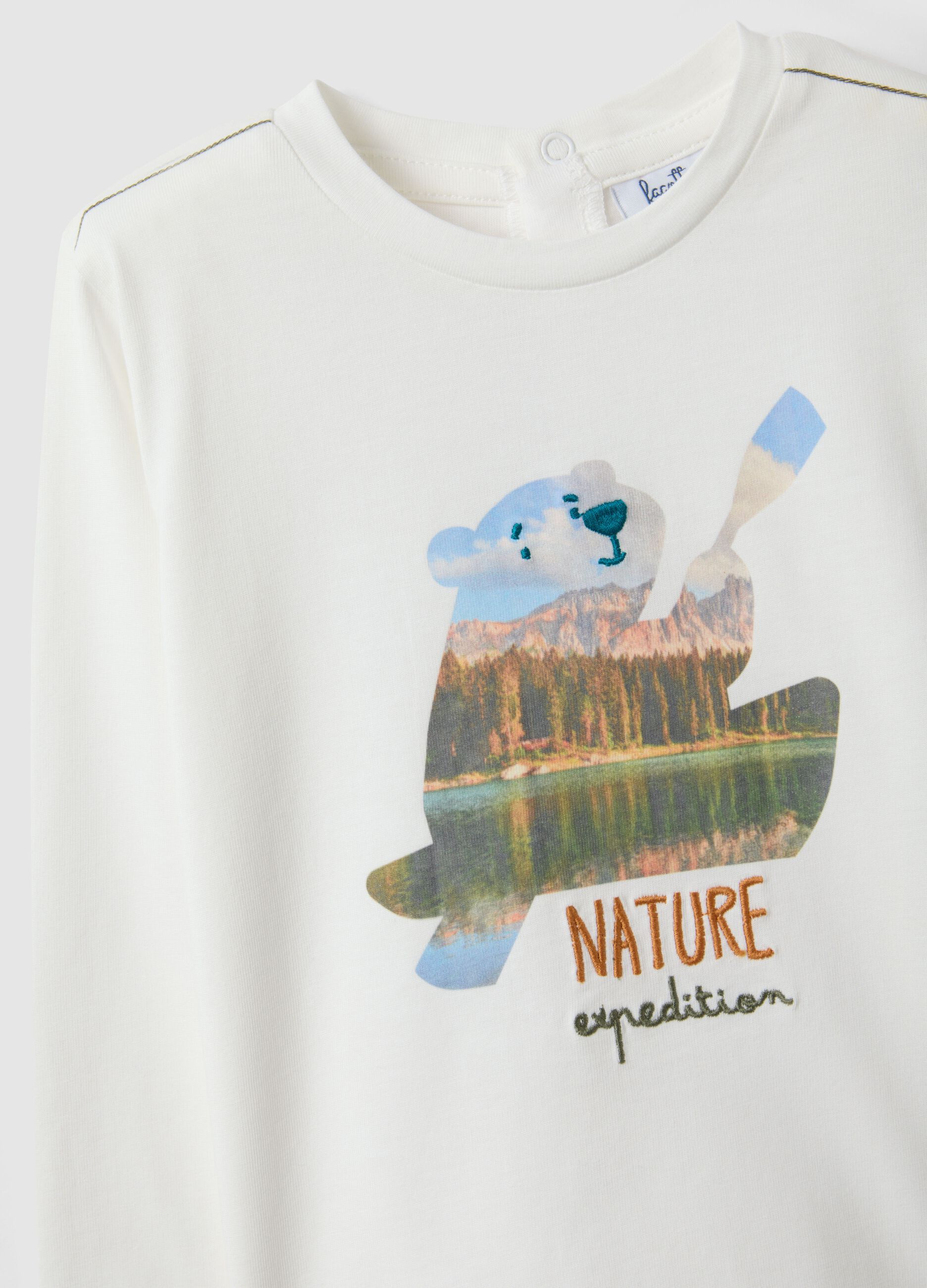 White Long Sleeve Cotton T-Shirt for Children